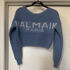 Balmain Women's Knit Sweater in Soft Blue